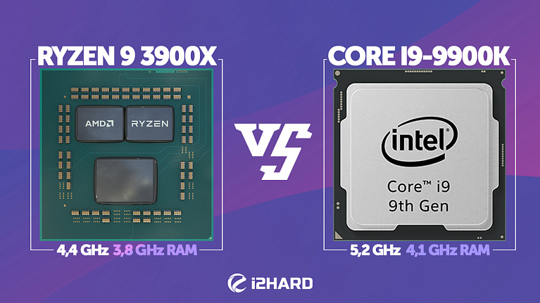 Тесты AMD Ryzen 9 3900X 4.4GHz vs Intel Core i9-9900K 5.2GHz в играх