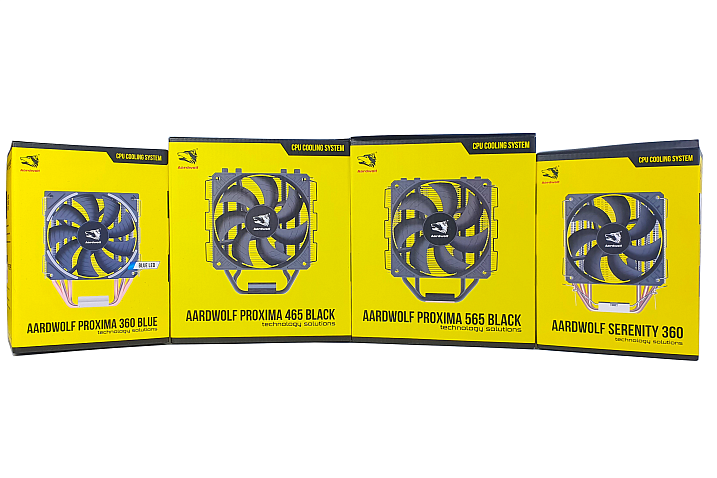 Обзор и тест кулеров Aardwolf PROXIMA 565 BLACK, PROXIMA 465 BLACK, PROXIMA 360 BLUE, SERENITY 360