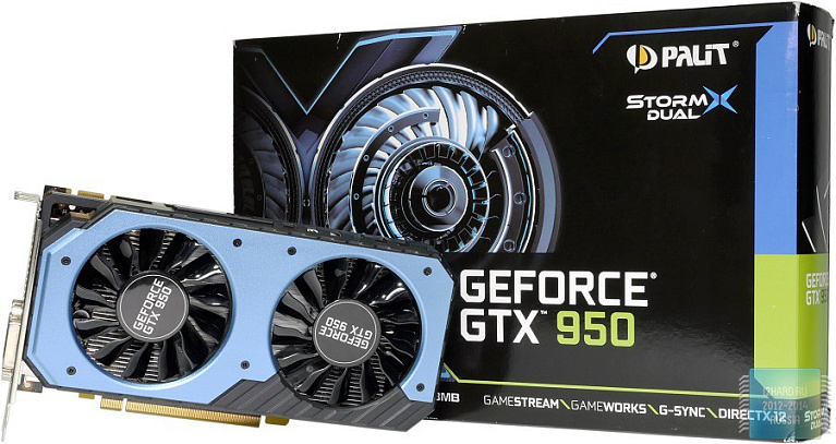 Обзор и тест видеокарты Palit GeForce GTX 950 StormX Dual