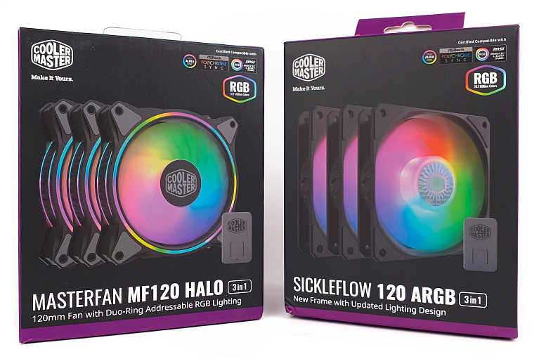 Обзор и тест 2 комплектов вентиляторов Cooler Master: MasterFan MF120 Halo и SickleFlow 120 ARGB