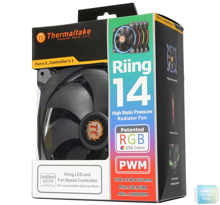 Обзор вентиляторов Thermaltake Riing 14 LED RGB
