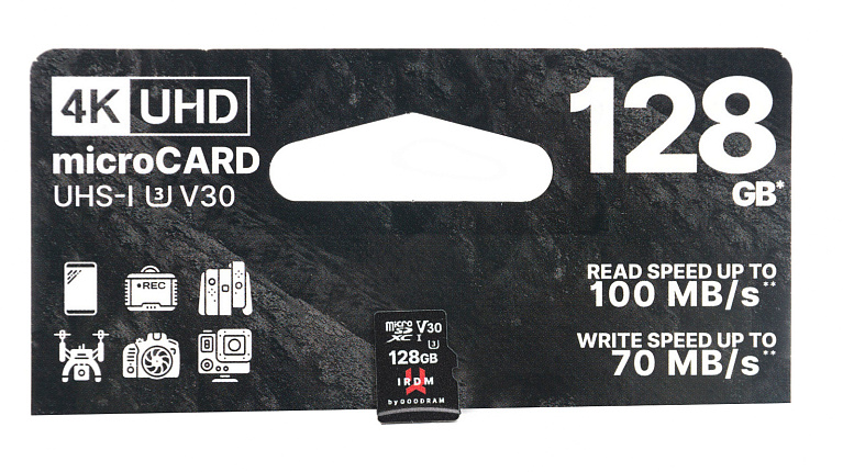 Обзор и тестирование карты памяти GOODRAM IRDM microCARD V30 UHS-I U3 128GB
