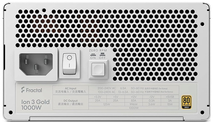 Блок питания Fractal Design Ion 3 Gold 1000W White