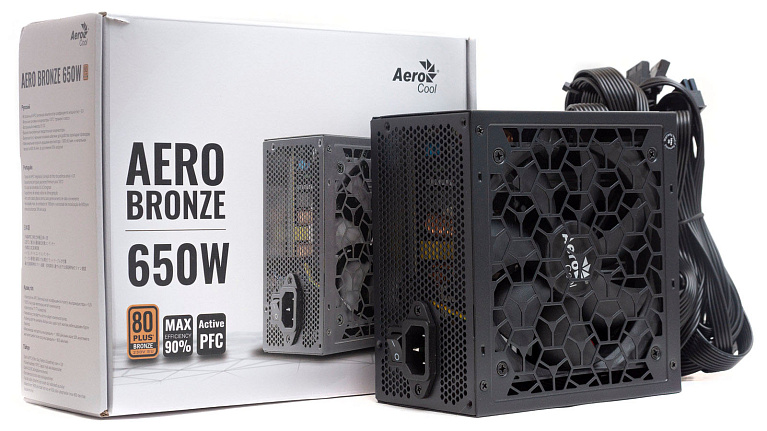 Обзор и тестирование блока питания AeroCool AERO BRONZE 650W