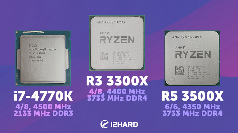 Тест Ryzen 3 3300X vs Ryzen 5 3500X vs Core i7-4770K. 4 или 6 ядер?